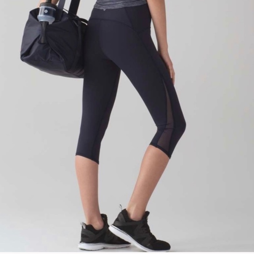 Lululemon Train Times Crop Black Leggings Size 2